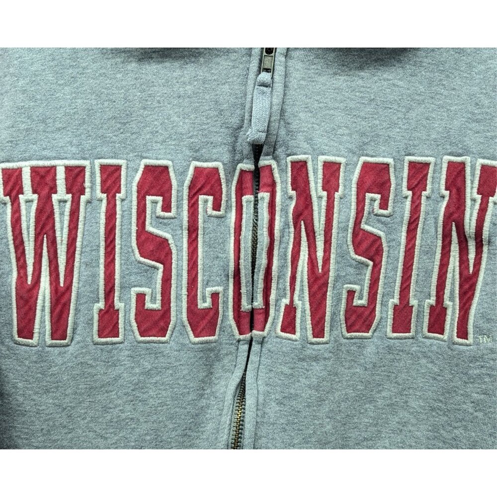 Wisconsin Badgers Gray Zip Up Jacket Long Sleeve Women’s Size L Campus Heritage - Picture 2 of 9